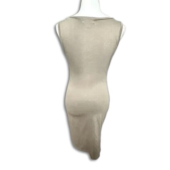 Treasure & Bond Bodycon Midi Dress Draped Knit Fabric Brown Heathered Small NWOT - Picture 4 of 8